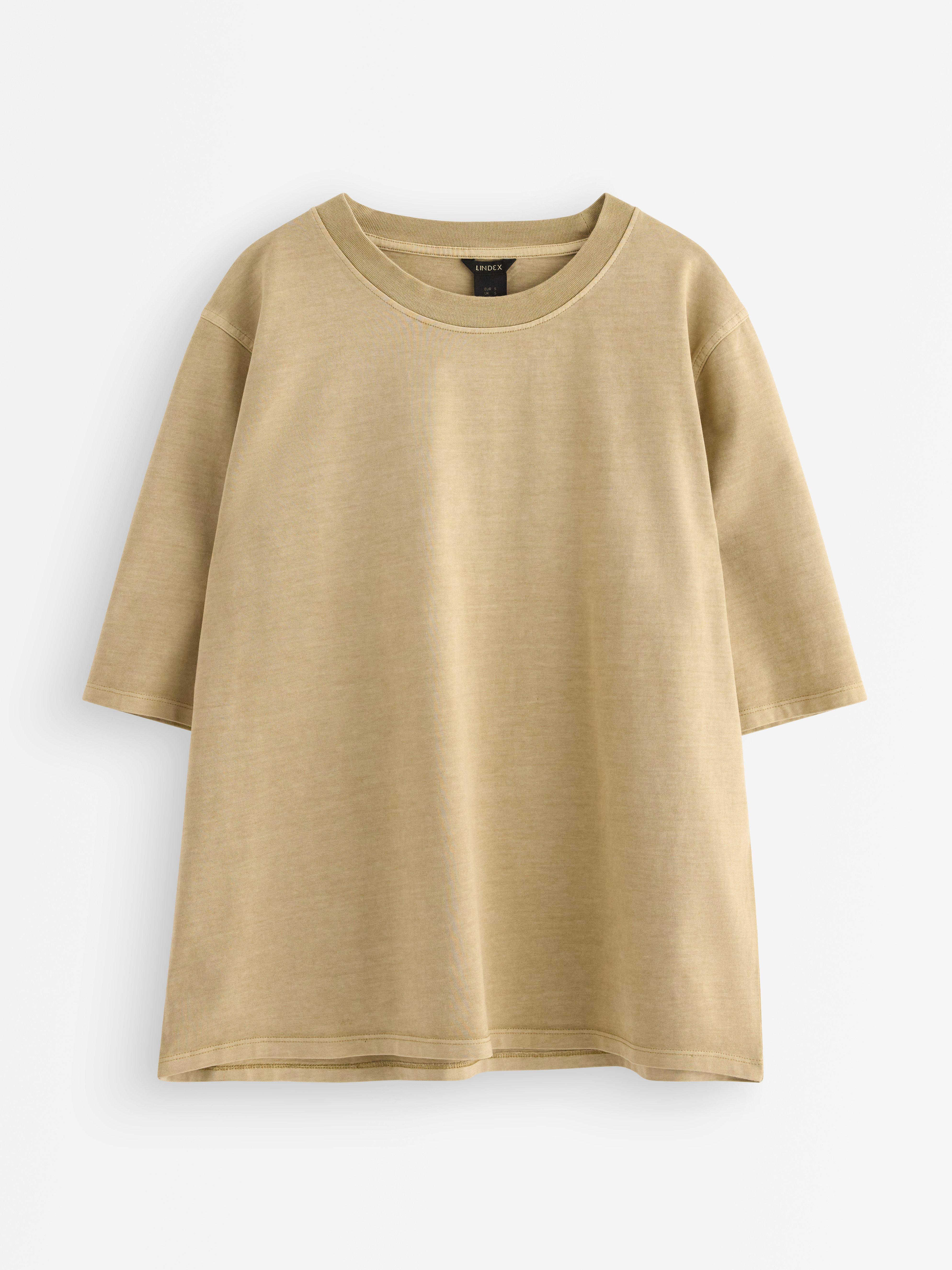 Camiseta extragrande beige