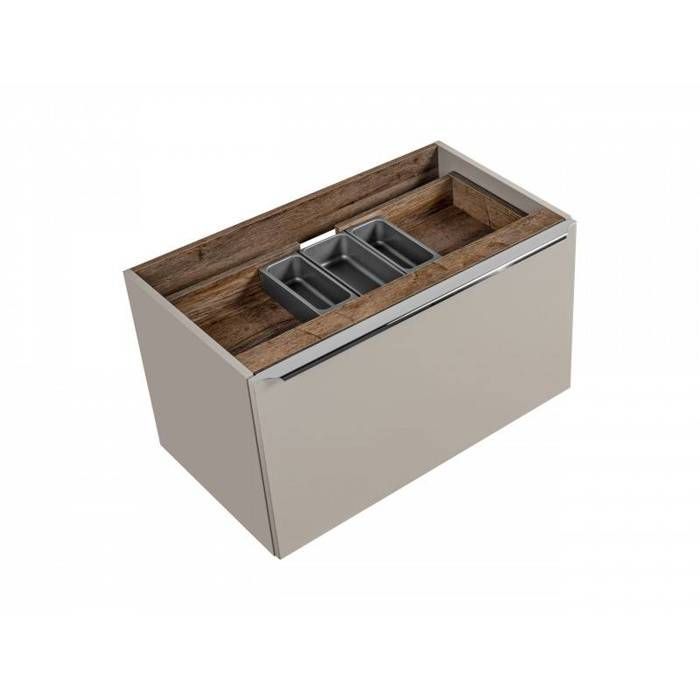 Badkamerset met dubbele wastafel van 160 cm + 4 kastjes - Rosario Taupe
