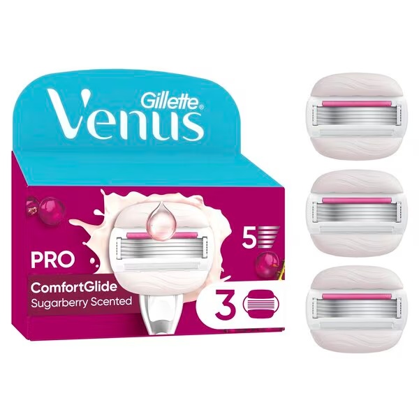 Nadomestna rezila Gillette Venus Pro ComfortGlide z vonjem sladkorne jagode<br>3 kosi