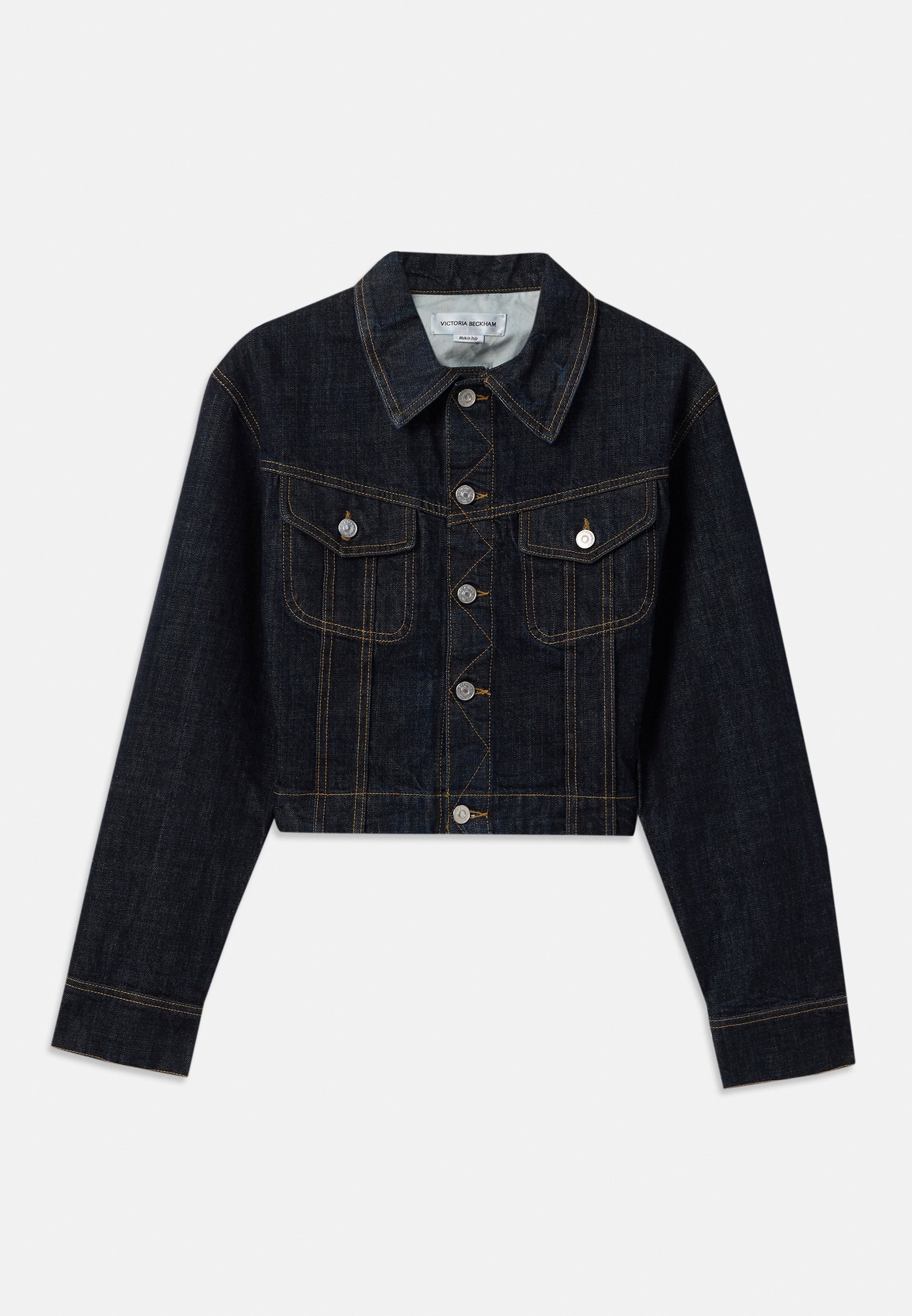 Victoria Beckham korte jas - spijkerjas - indigokleurige wassing