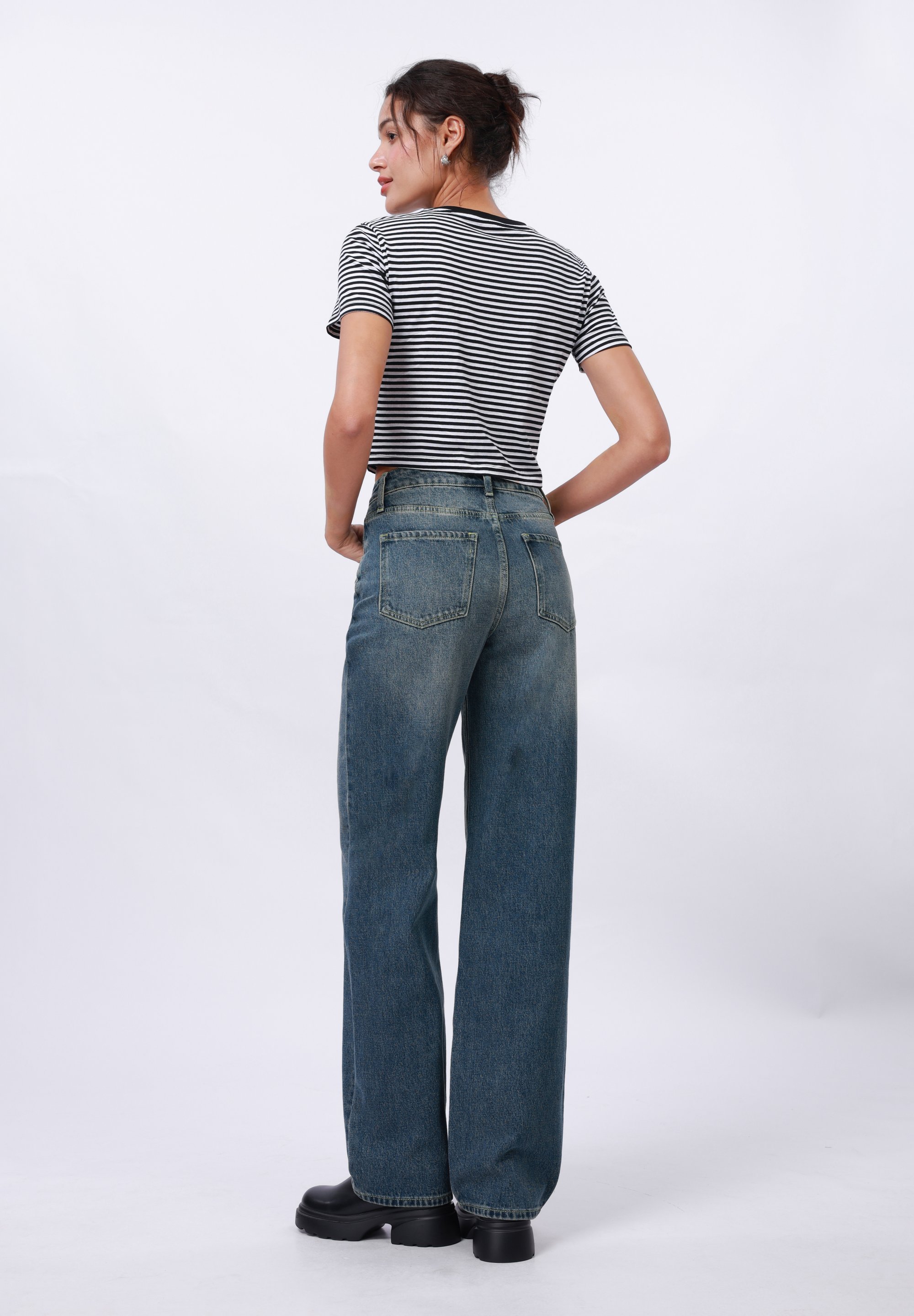 Even&Odd Tall Relaxed fit jeans - vuil denim