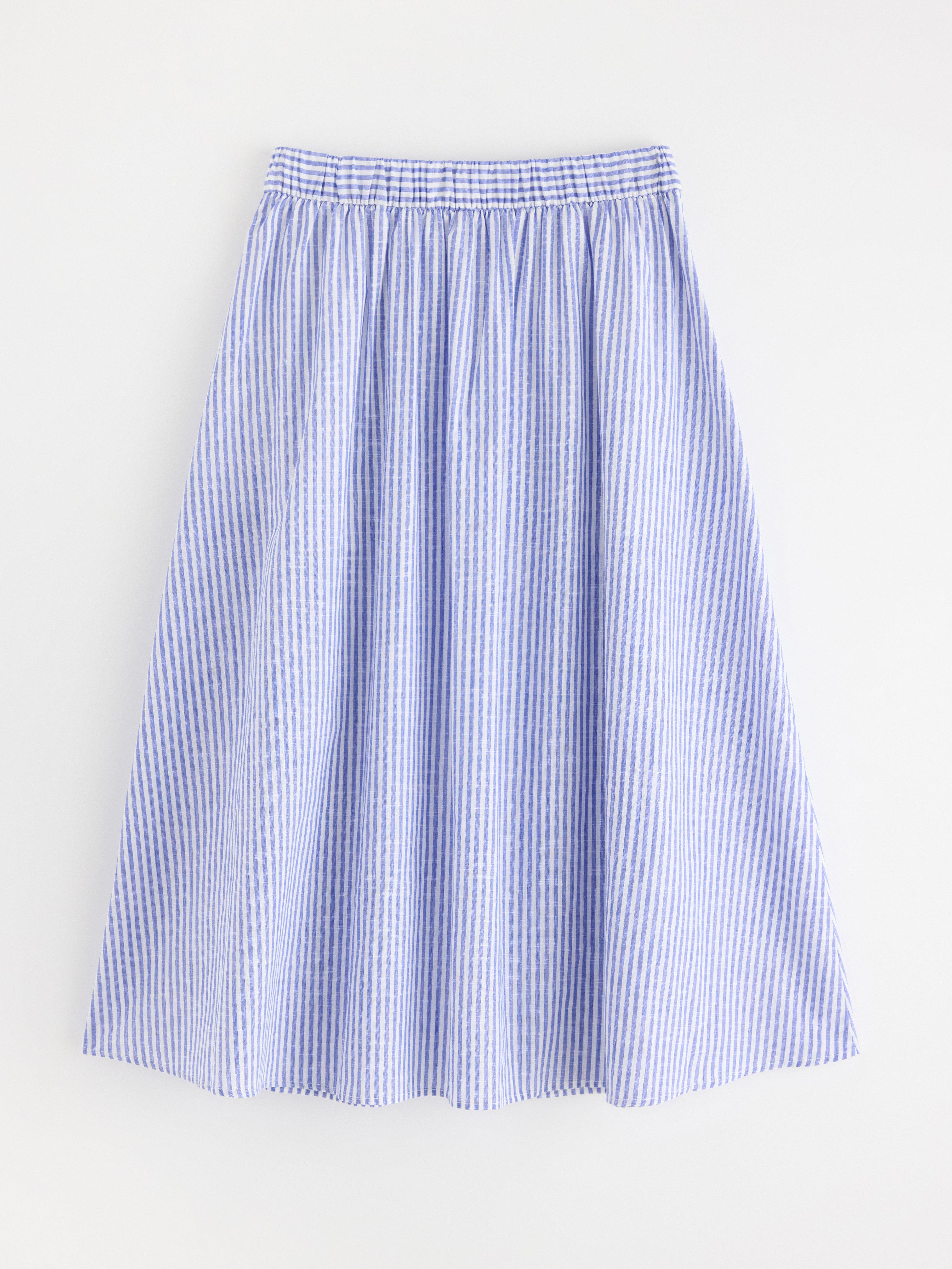 Falda midi azul intenso