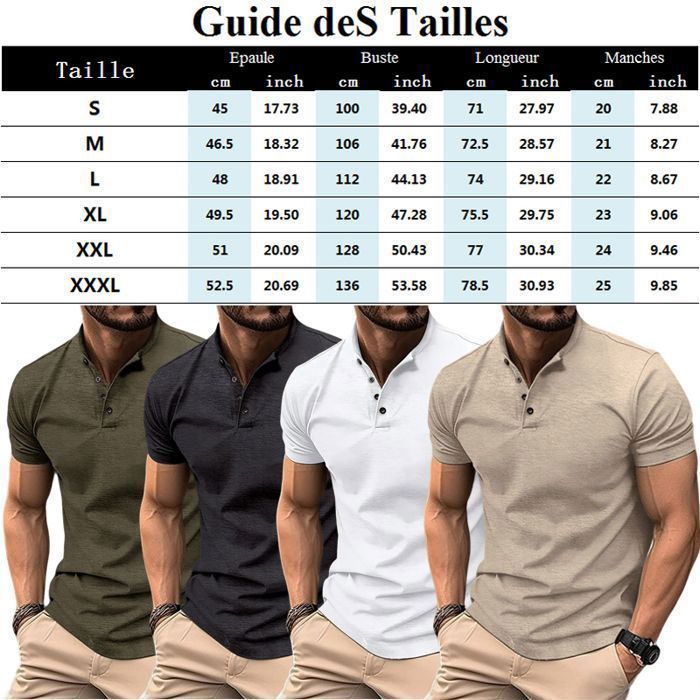 Polo para hombre, polo deportivo informal de manga corta para hombre - Caqui