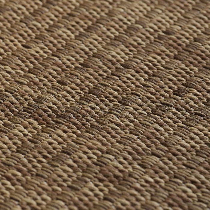 Outdoor rug 80x250 cm Brown Balcony kitchen and terrace rug, solid color, flat weave, weather resistant
