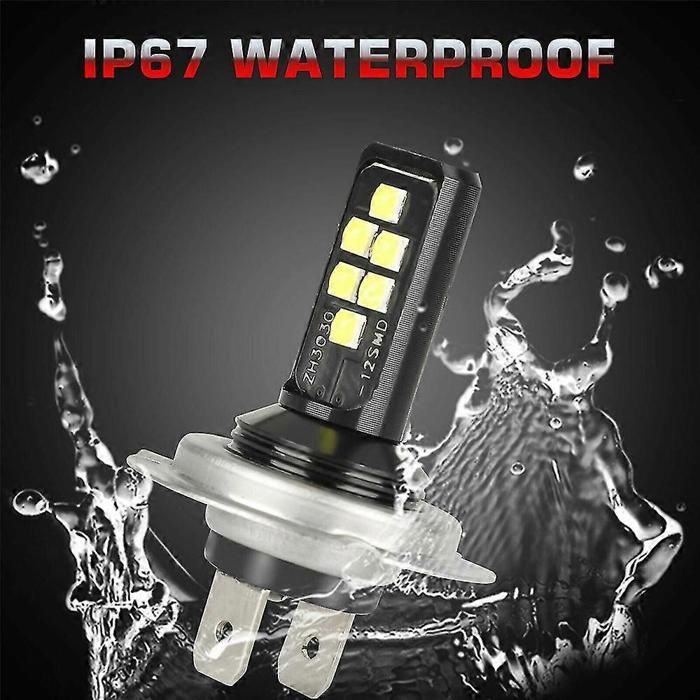 Kit de 4 ampoules de phares LED H7, feux de croisement et de route, 120 W, 60 000 lm, ultra-lumineuses, blanc 6 000 K