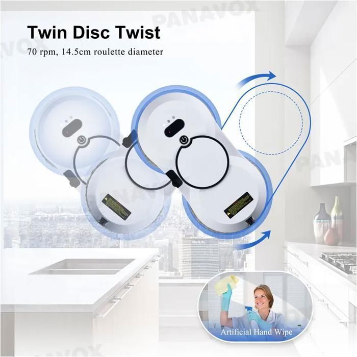 Electric Window Cleaning Robot, 5600PA Powerful Suction, Electric Spray, 3 Cleaning Modes, Remote Control, 10 Cleaning Cloths