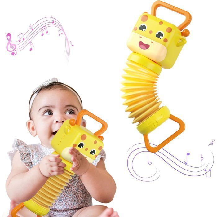 Musical Toy for 1-Year-Olds, Accordion Giraffe with 16 Sound Effects, Baby Development Toy