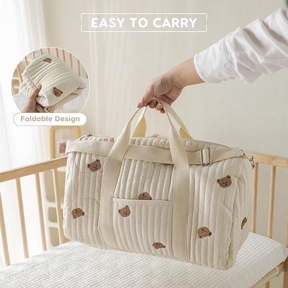 Bolso cambiador grande bordado para bebé, bolso de viaje ligero, bolso cambiador de hombro, bolso de maternidad
