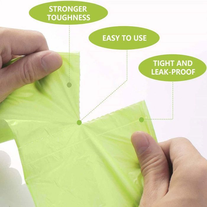 Paquete de 100 bolsas de basura orgánicas resistentes al desgarro, compostables y biodegradables para la cocina, con etiqueta YYV.