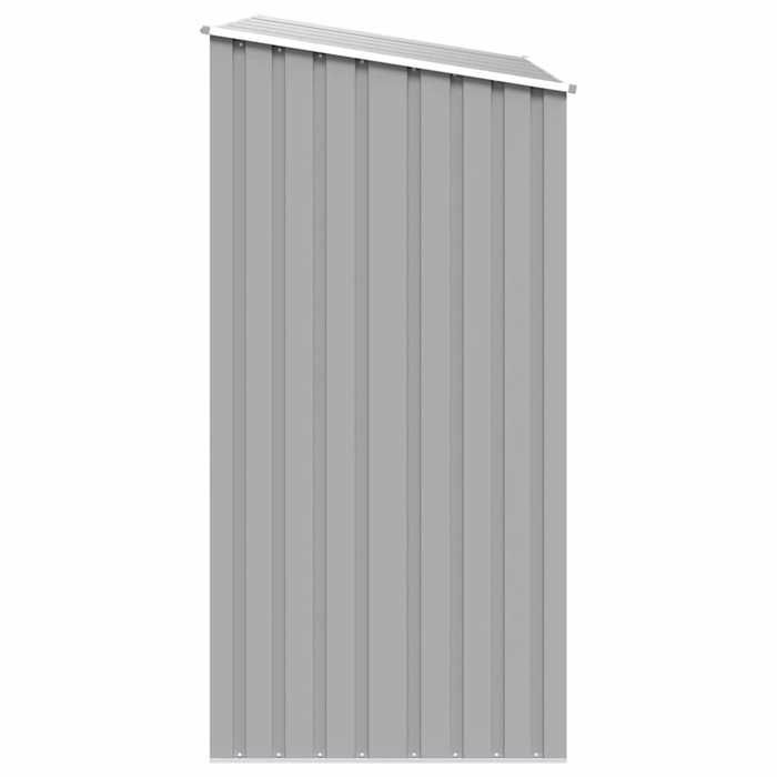 Leñera de jardín - JILL - 245x98x159 cm - Acero galvanizado - Gris - Sin suelo - Techo inclinado - Estante para leña
