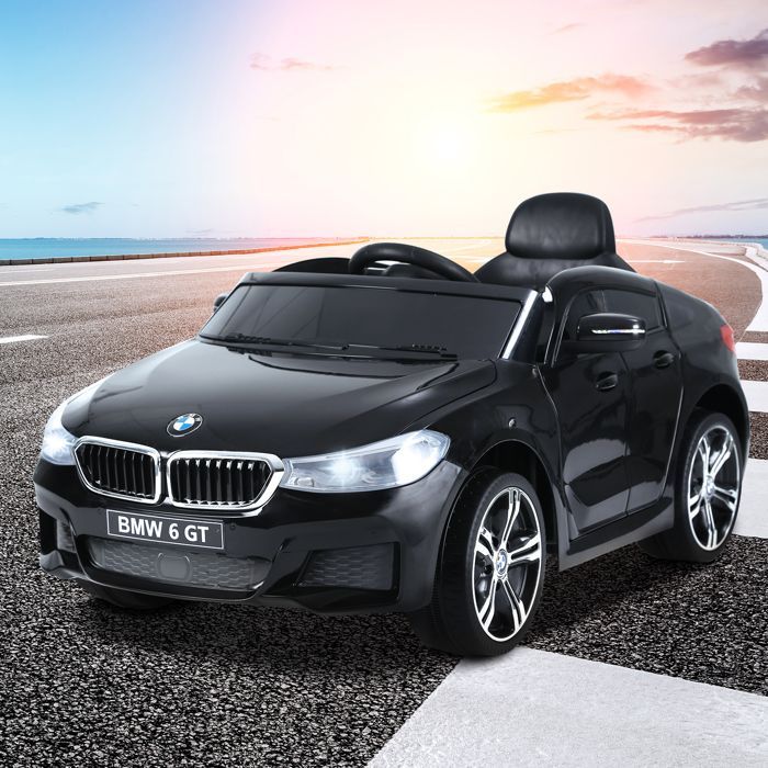 Electric car - HOMCOM - children's 6V 3 km/h sound and light effects remote control - PP - BMW 6 GT - black
