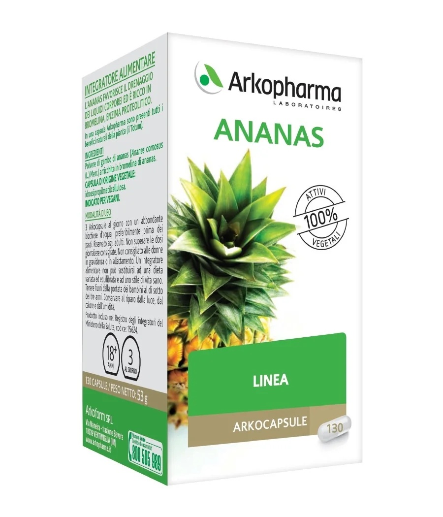 ARKOPHARMA Arkopharma Arkocapsule Ananas 130 capsules Afvoer van lichaamsvocht