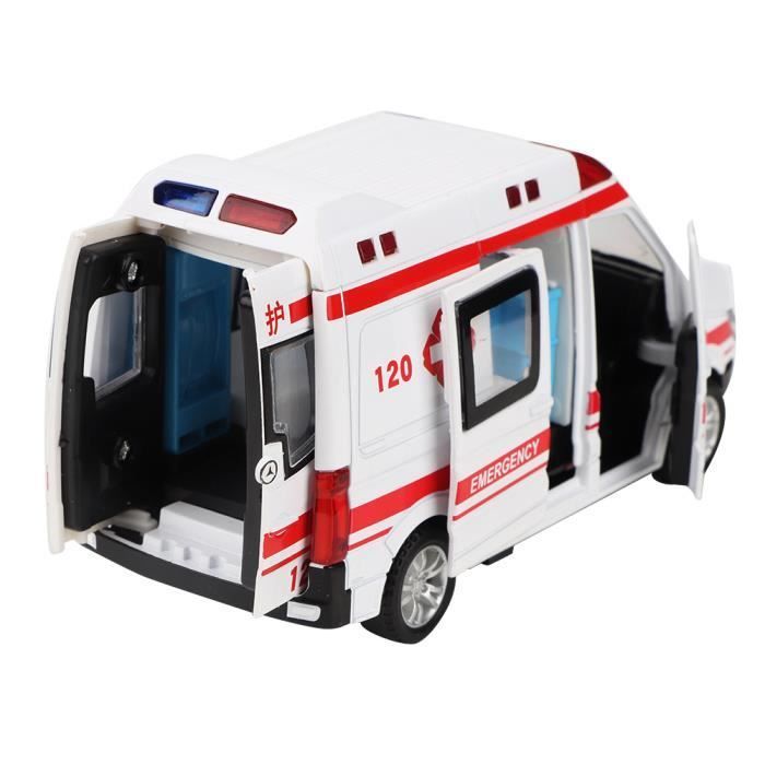 Speelgoedambulance van legering - LED - Trekwrijving - Wit