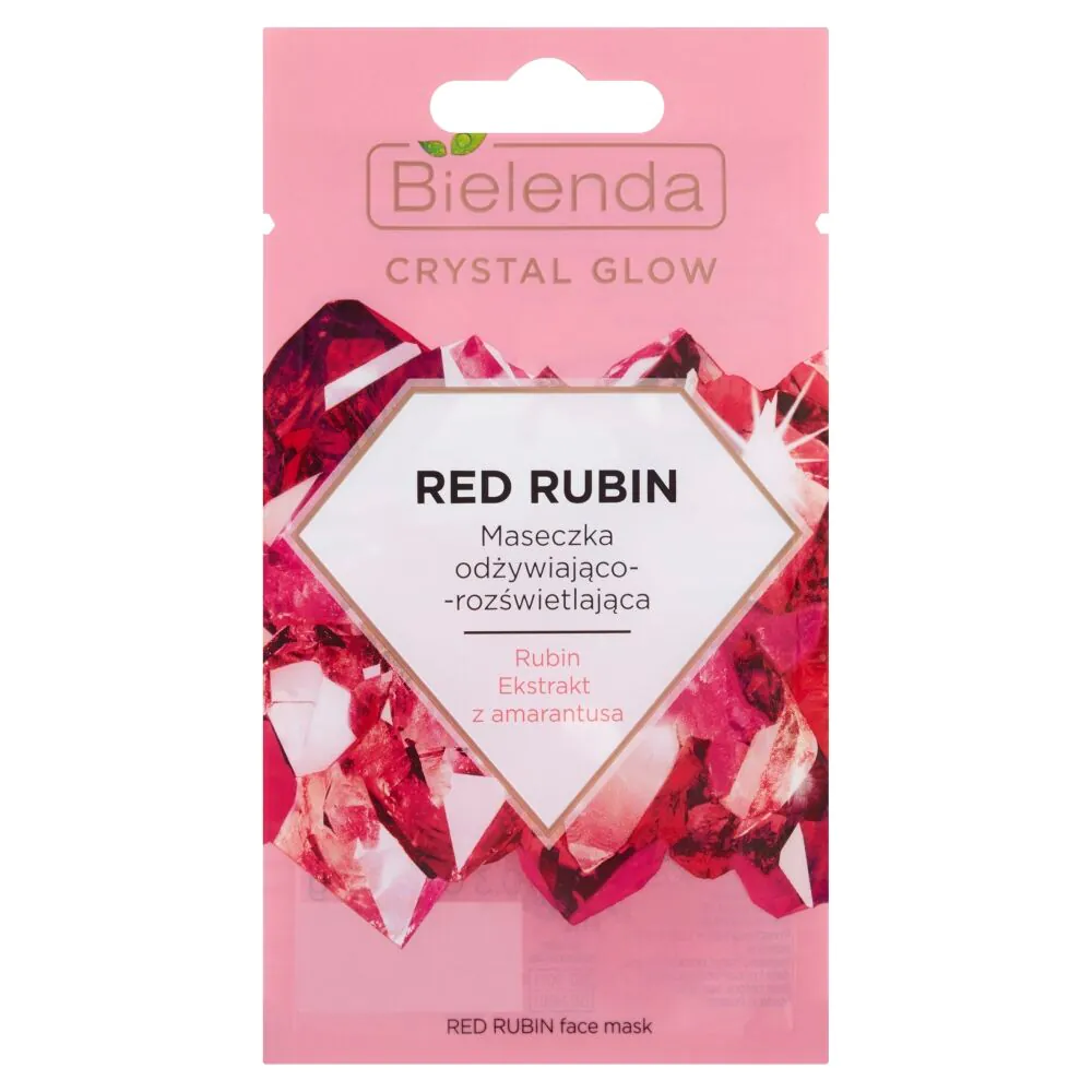 Bielenda Crystal Glow Red Rubin Odżywiająco-rozświetlająca maseczka do twarzy
