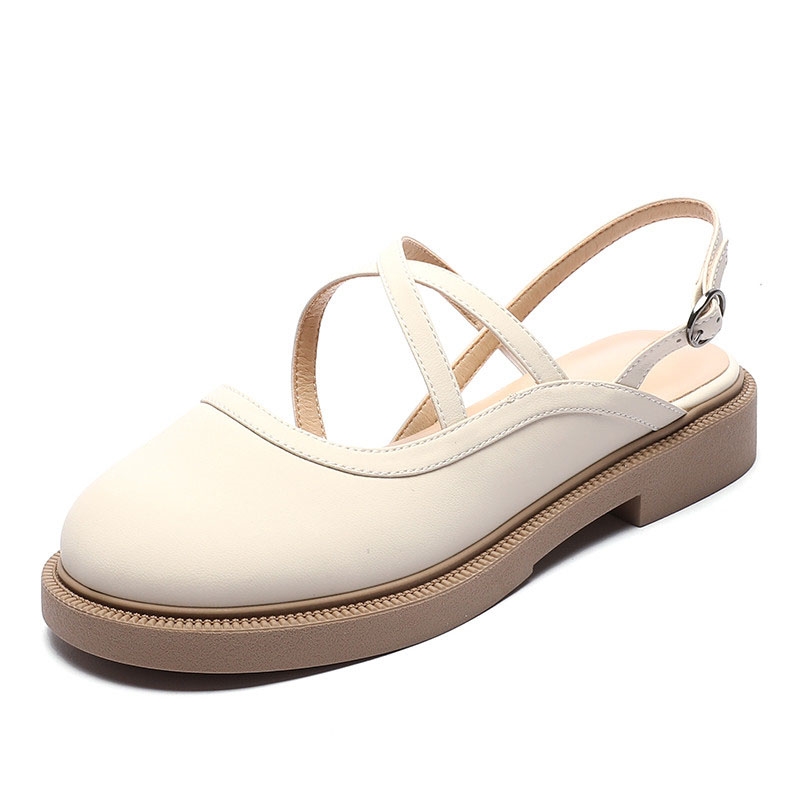 Sandálias femininas de couro genuíno, modelo Mary Jane com fivela, estilo casual, modelo verão 2021, inspiradas na moda coreana.