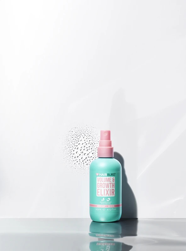 „Hairburst Volume & Growth Elixir“ apimties suteikiantis purškiklis plaukų augimui ir folikulų stiprinimui.