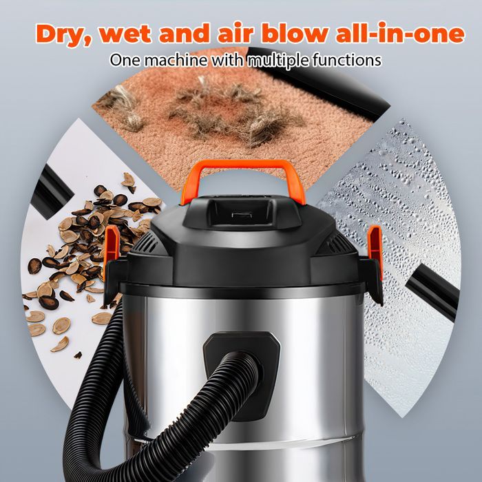 3-in-1 bagless vacuum cleaner, wet/dry vacuum, 1200W, 20L, industrial vacuum, suitable for hotels and shopping centers