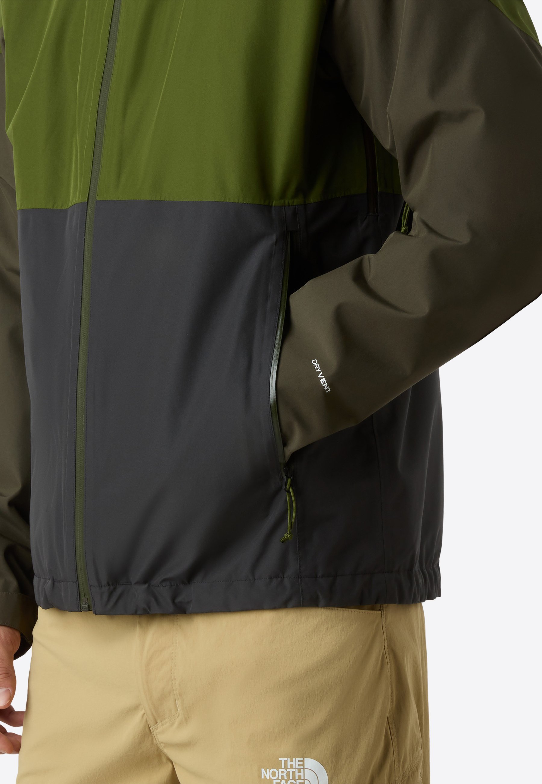 „The North Face“ LIGHTNING ZIP-IN striukė gamtoje – pilka, miško spalvos