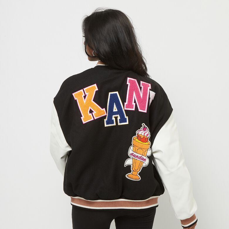 Retro Patch Oversized Block College Jacket
