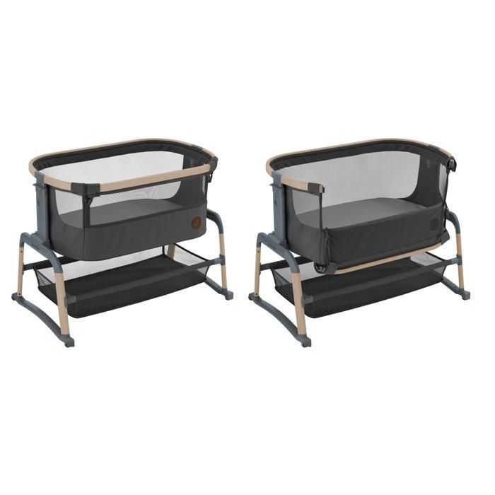Berço MAXI COSI Iora Air para dormir junto à cama com função de balanço, do nascimento aos 6 meses (até 9 kg), cor Beyond Graphite