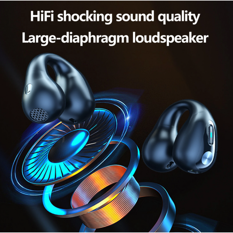  Mini Auriculares Inalámbricos Smartek Deportivos Bluetooth 5.3 Conducción Ósea Con Clip Oreja