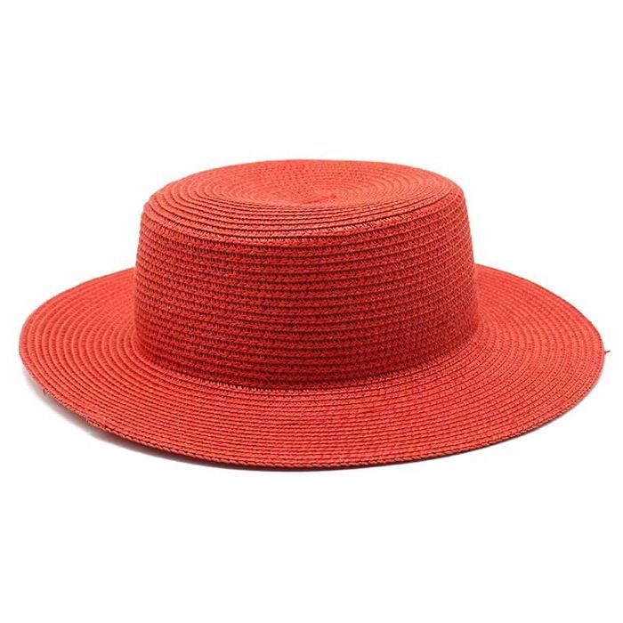 FUNMOON Sombrero de niña estilo retro francés Hepburn, sombrero romántico para el sol, sombrilla de paja para la playa y vacaciones -399012