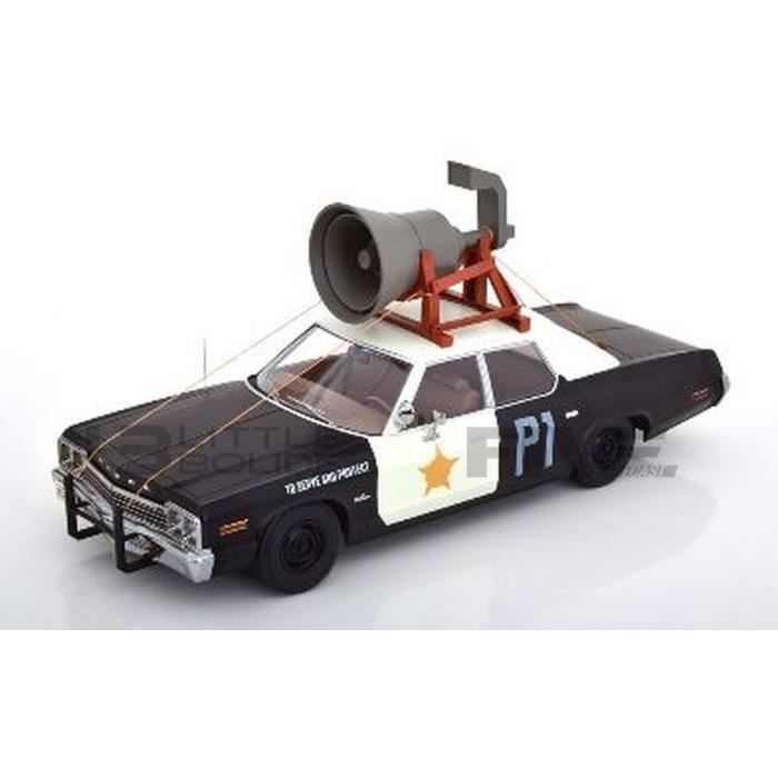Miniature Collectible Car - KK SCALE MODELS - DODGE Monaco Blues Mobile with speaker - 1974 - Black / White