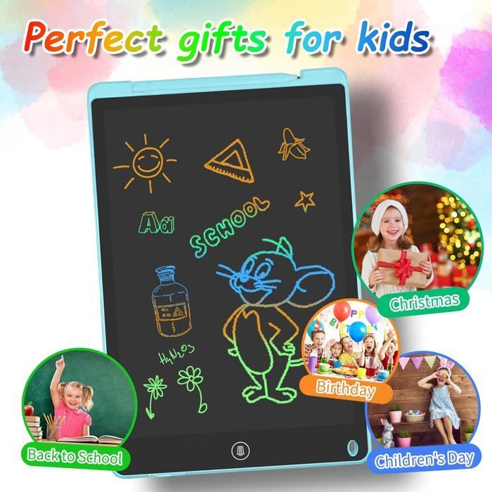 Pizarra infantil de dibujo - ZGEER - Juego de 2 - 30,5 cm - Azul y rosa - Tecnología LCD - Sensible a la presión