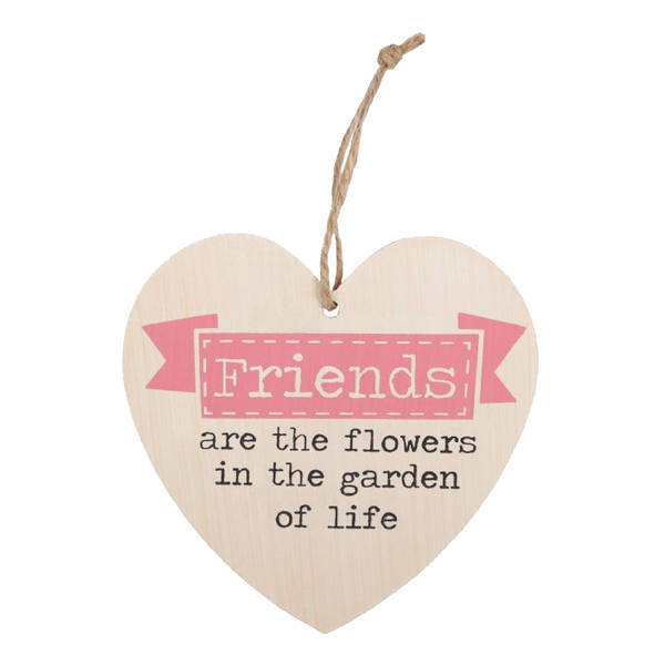 Algo diferente Amigos Flores Pendurado Coração Placa