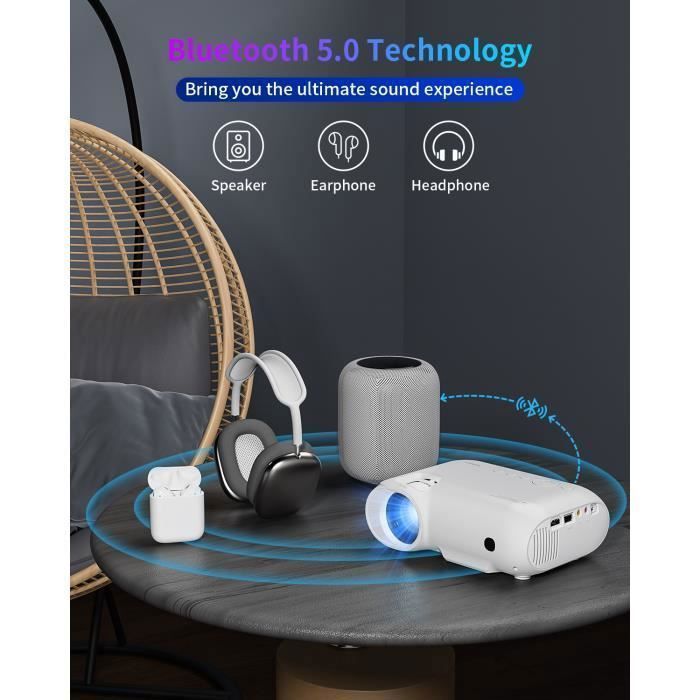 Yoton Y7 Projector - Native 1080P - 9000 Lumens - WiFi 5G Bluetooth - Keystone Zoom - Carrying Case
