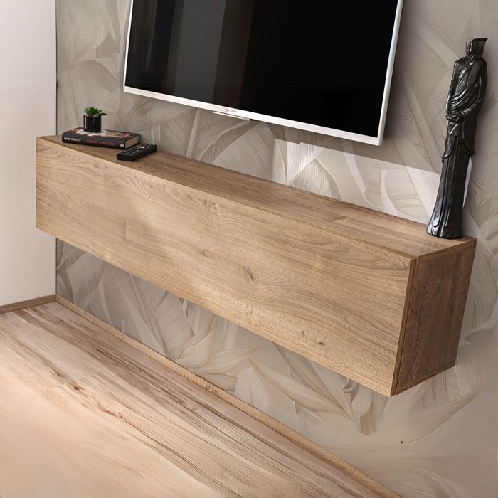 Móvel de TV de parede Komodee Como - Carvalho - Trufa Mel - 140 x 30 x 23 cm