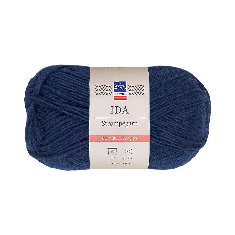 Hilo para calcetines Trysil Ida, mezcla de lana 80%, azul