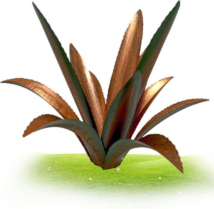 Escultura de agave de metal, arte de jardín de metal con forma de agave para césped exterior, 35 cm (13,78 pulgadas)