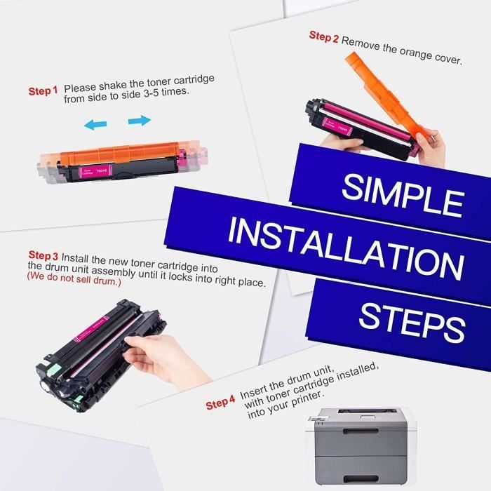 TN241 Cartouches de Toner GPC IMAGE 4 Pack Compatibles pour Brother TN241 TN245 pour DCP-9015CDW DCP-9017CDW DCP-9020CDW Serie