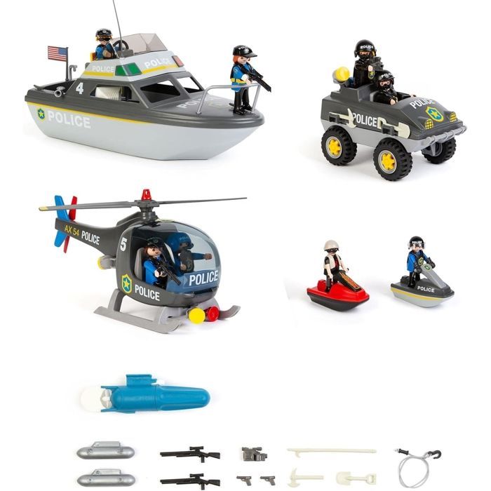 Playmobil - Police Set - SWAT Special Forces Police Vehicles - 114 pieces - Ages 4+