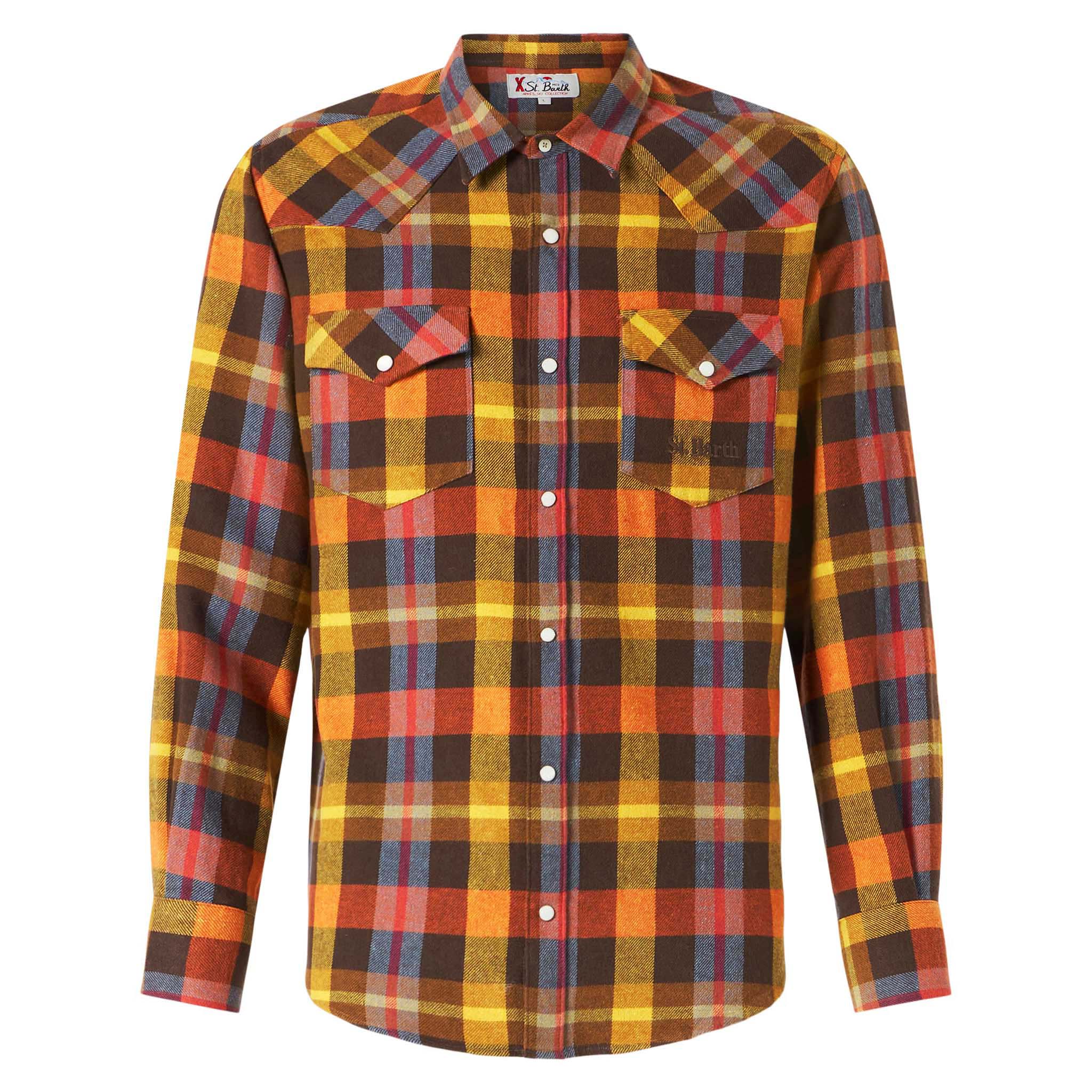 Camisa de hombre con tartán amarillo