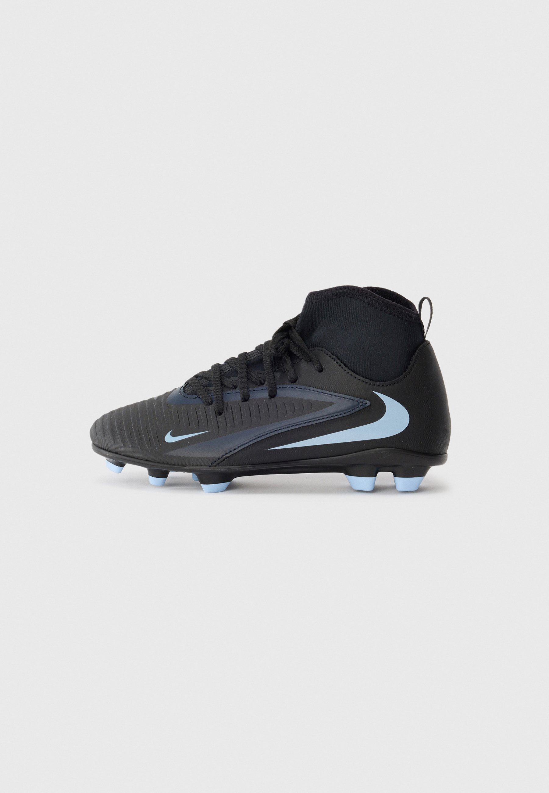 Nike Performance PHANTOM 6 HIGH CLUB UNISEX - Voetbalschoenen voor stevige ondergrond - zwart/lichtblauw