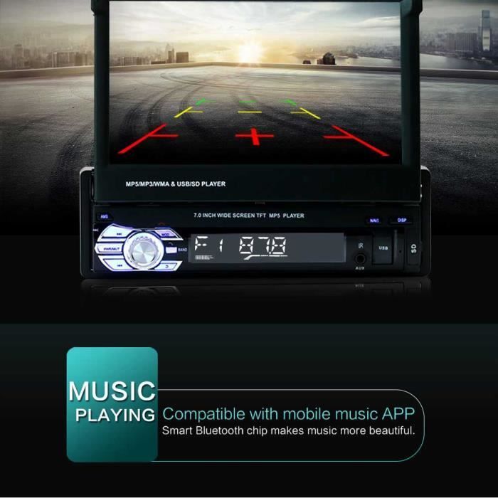 UVERBON Bluetooth-GPS-Autoradio – MP5-Player – 7-Zoll-Touchscreen – Rückfahrkamera