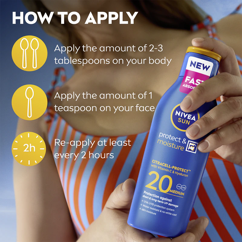 NIVEA SUN Protect & Moisture Sonnenschutzlotion LSF 20