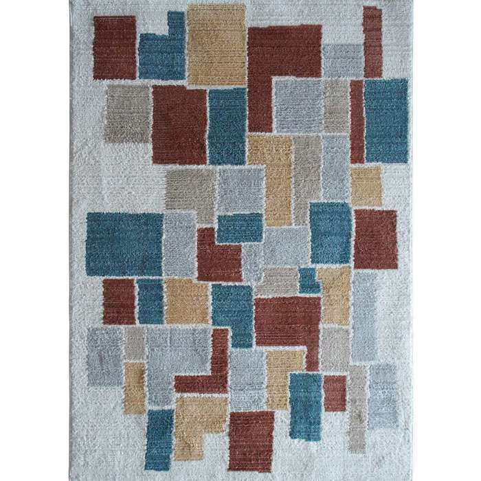 Tappeto contemporaneo multicolore/beige 120x166