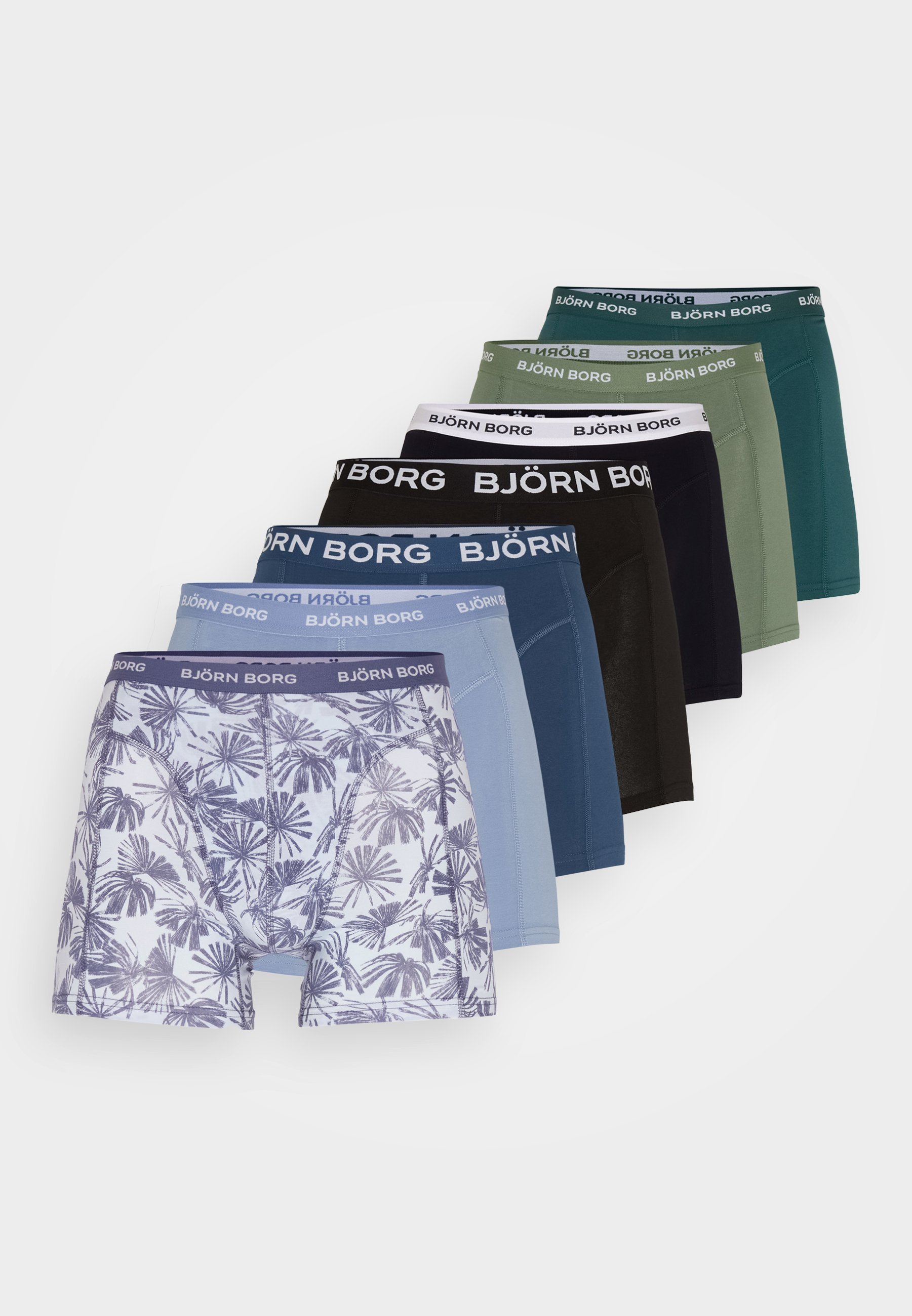 Björn Borg 7er-Pack – Badehosen – schwarz/grün/blau