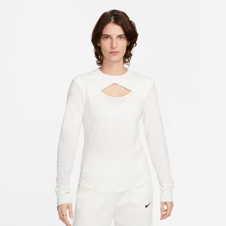 Sportieve top met uitgesneden details en lange mouwen