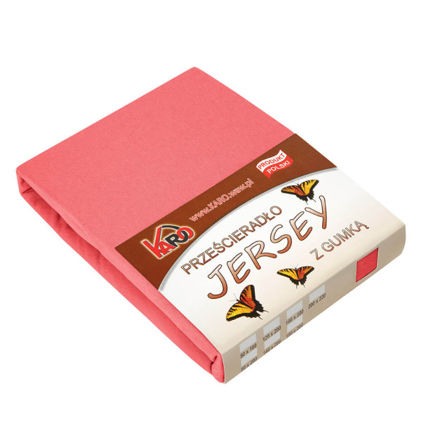 Prześcieradło jersey z gumką 60x120 malinowe 046 KARO