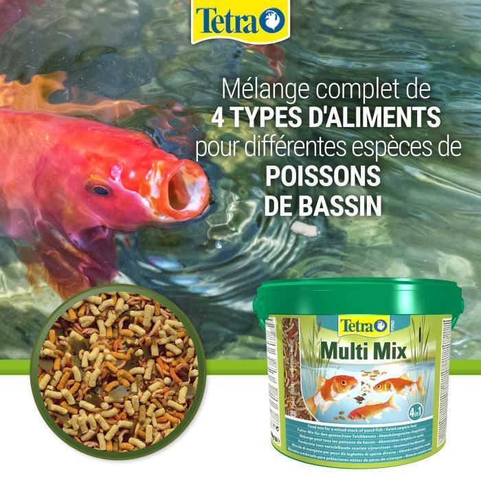 Alimento para peixes - TETRA - Tetra Pond Multimix - Mistura de 4 alimentos variados - 10 L