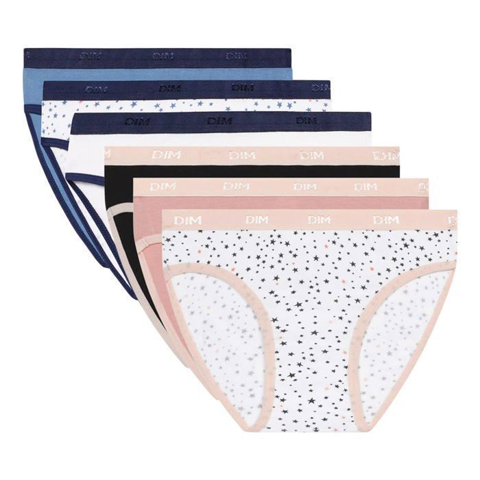 Braguitas Dim - 093G6 - Braguitas de algodón suave para niñas x6