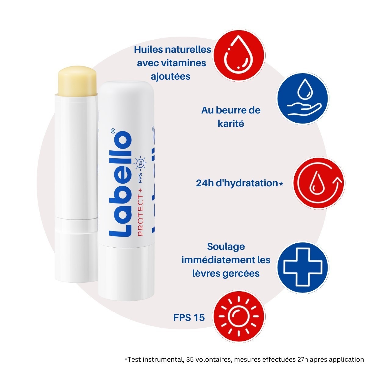 Labello Baumes protection soin des lèvres lot de 2 sticks hydratant FPS15