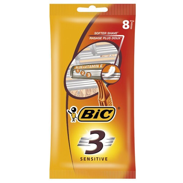 Bic 3 jautriai odai skustuvo peiliukai<br>8 vnt.