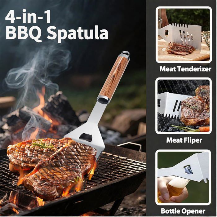 Set de 20 pièces de couverts de barbecue de haute qualité,ensemble de coffret en acier inoxydable,accessoires de barbecue