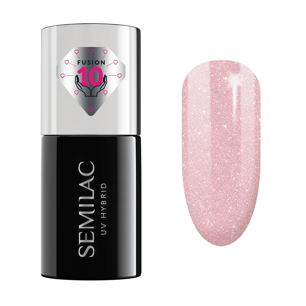 Semilac Extend Care 5W1 Lakier hybrydowy 805 Glitter Dirty Nude Rose