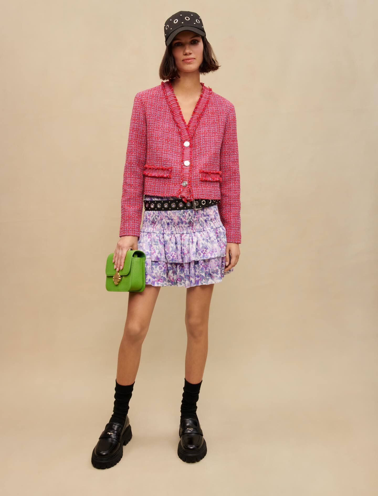 Geplooide rok met bloemenprint - Fleurs bouvard